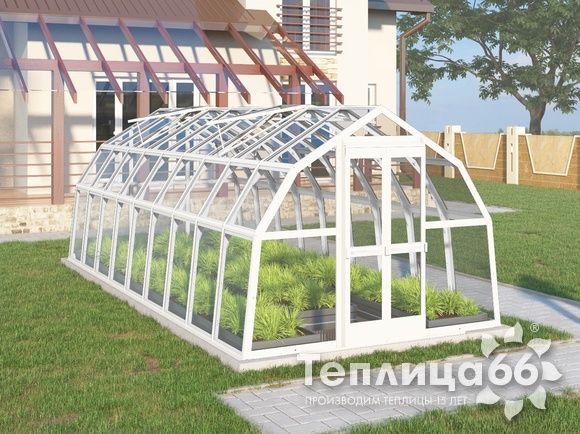 Теплица Рада Нева под стекло, 2,65х6 метров, белая