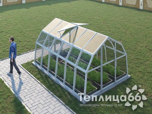 Теплица Рада Нева под стекло, 2,65х4 метра, белая