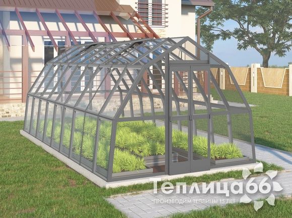 Теплица Рада Исеть под стекло 3х6 метров, графитовая