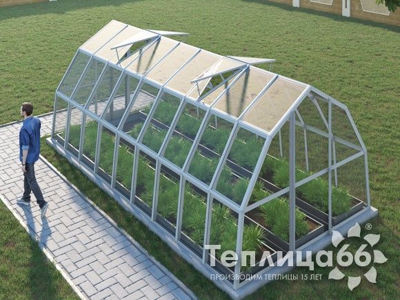 Теплица Рада Исеть под стекло 3х6 метра, белая