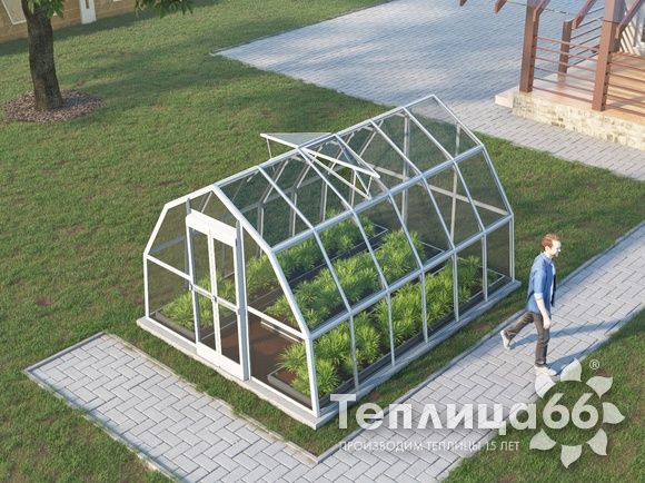 Теплица Рада Исеть под стекло 3х4 метра, белая