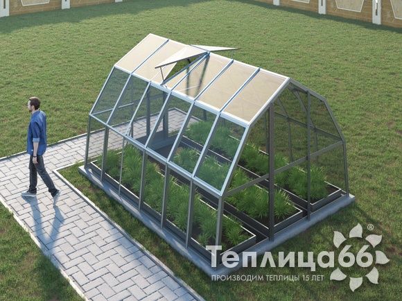 Теплица Рада Исеть под стекло 3х4 метра