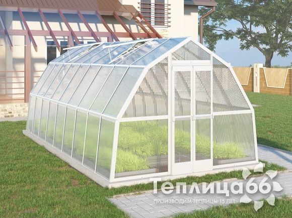 Теплица Рада Рица из поликарбоната, 3x6 метров, белая
