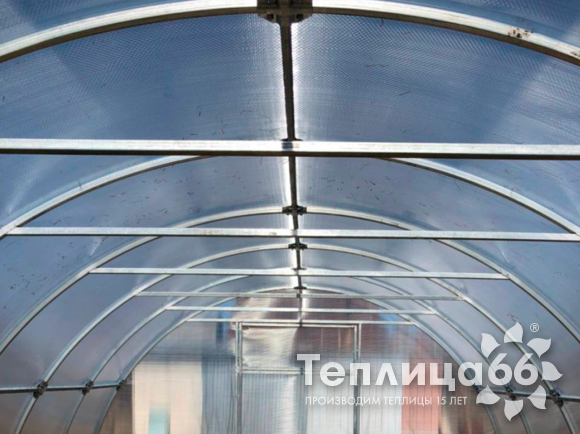 Теплица Рада Астра Люкс, оцинкованный профиль 20х40, покрытие из поликарбоната, шириной 3 метра (шаг 0,65 м)
